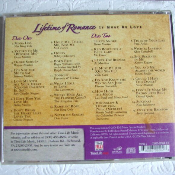 Time Life Lifetime of Romance 8 CD Lot, 2004, 120 Famous/Classic Love Songs - Picture 3 of 5
